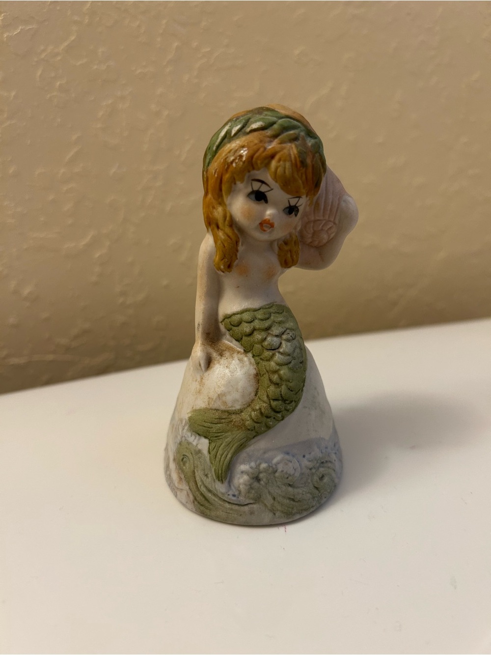 Hand-Painted Green Mermaid Bell Figurine - Home Accents